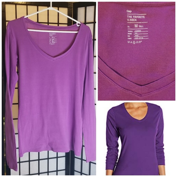 GAP Tops - Gap purple cotton long sleeve shirt